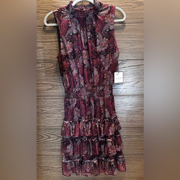 Laundry By Shelli Segal Dresses & Skirts - Laundry By Shelli Segal Burgundy and Pink Paisley Mini Dress